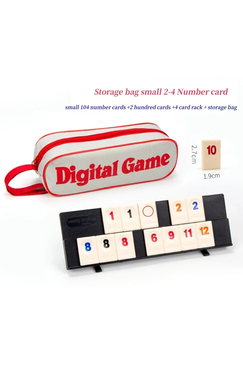 set Rummy Cube Game with 4 Racks, 106 Rummy Cube Game Set with Portable Case, Rummy Tiles Travel Set