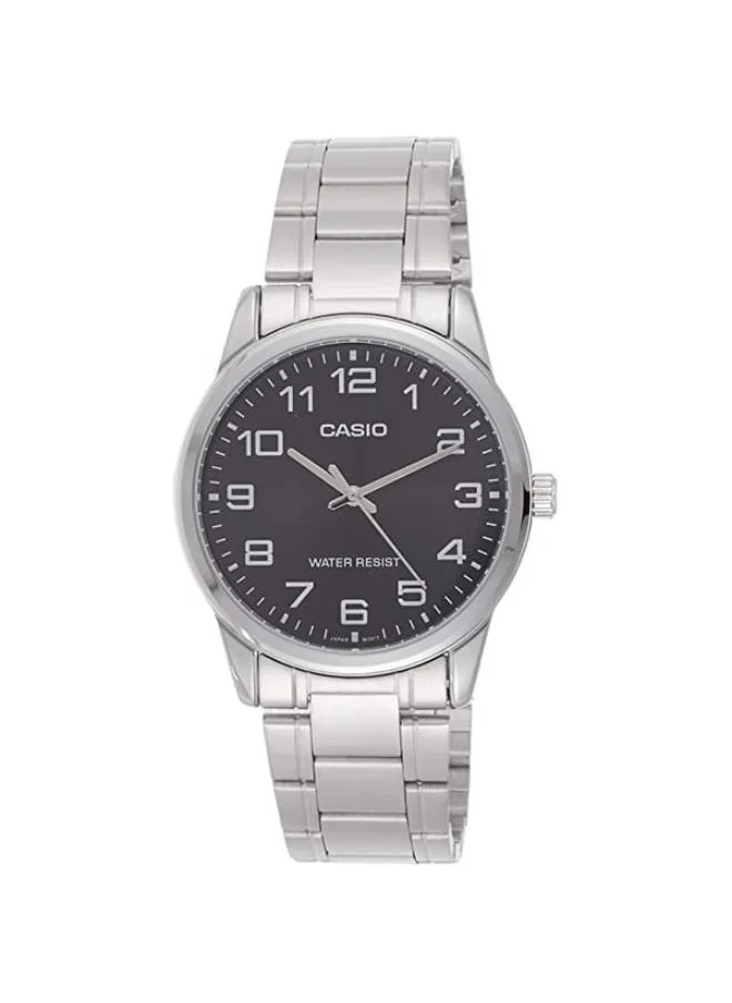 كاسيو Men's Analog Display Watch With Silver Stainless Steel Strap - MTP-V001D-1B