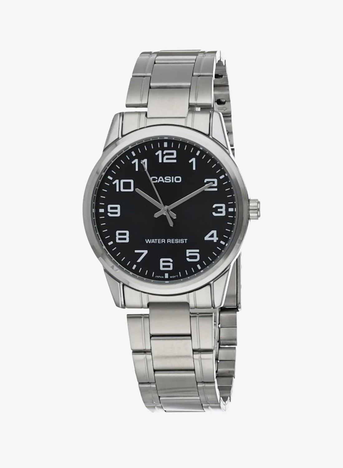 Men's Men's Watch - MTP-V001D-1BUDF Black Dial, Silver Band للرجال