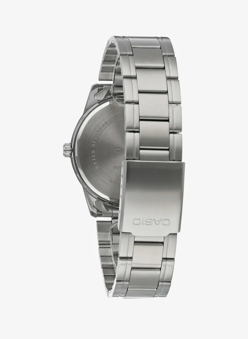 Casio Men's Watch - MTP-V001D-1BUDF Black Dial, Silver Band