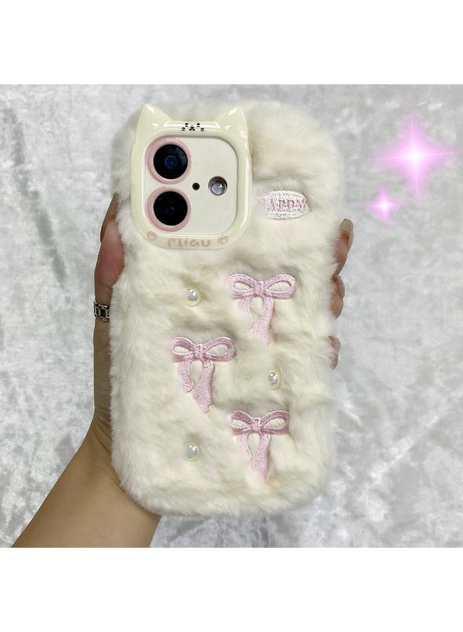 S-TOP Case For iPhone 16 Plus Snake Embroidery Plush Silicone Phone Case - Image 1