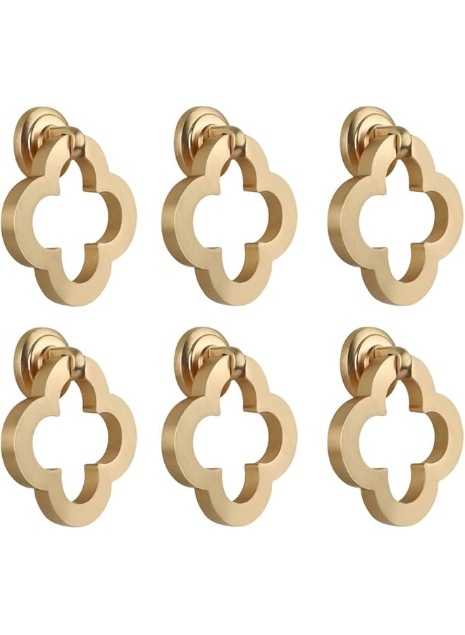 The Bros 6pcs Gold Color Alloy Knobs, Kitchen Cupboard Drawer Pulls Kitchen Wardrobe Furniture Handles - Image 1