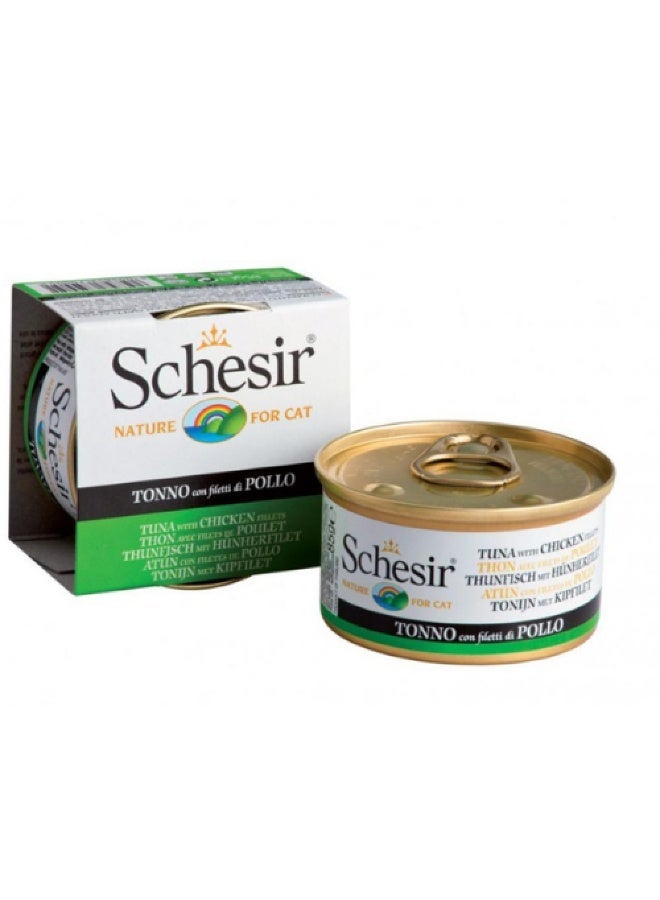 شيسر طعام شيسير التونة مع شرائح الدجاج الرطب للقطط- 2 علب - Image 2