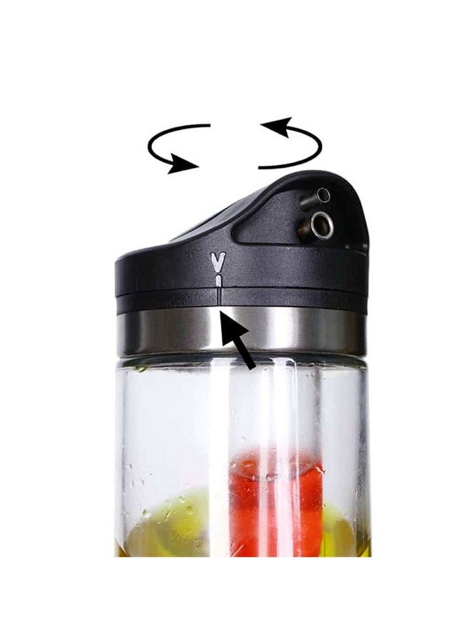 Elemental Kitchen 2-in-1 Dripless Oil and Vinegar Bottle Clear and Black 450ml 79282002 - Image 2