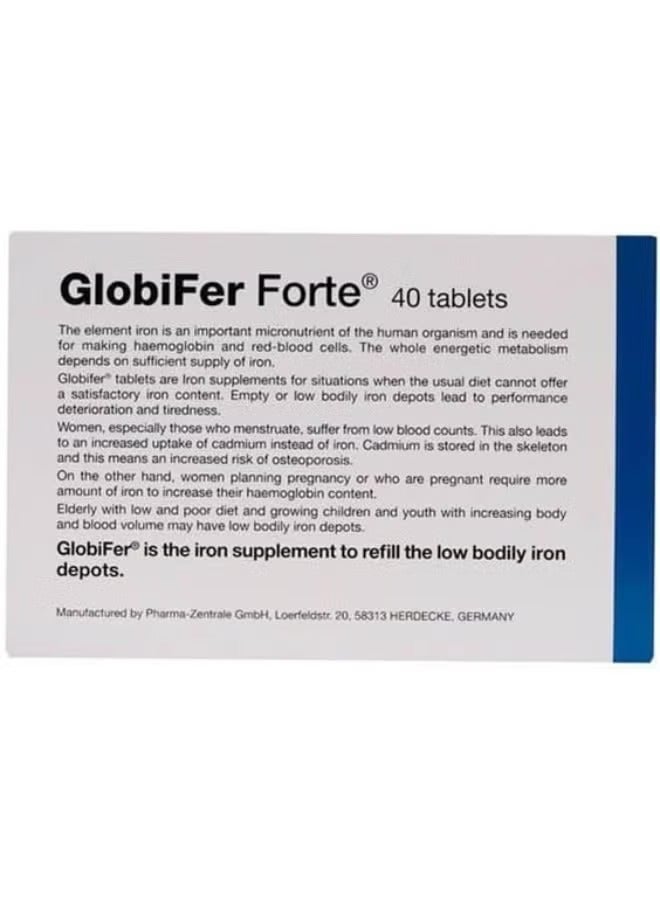 Globifer Forte Iron Supplement Tablets 40'S - Image 2