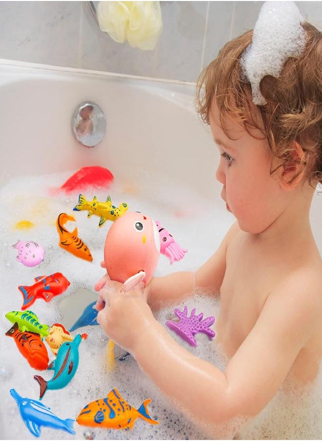 Kiditos - Kiditos Magnetic Fishing Toys Game Set with 4 Bathtub Tub Toys, Swimming Pool Toy, Colorful Ocean Sea Animals, Fishing Pole Rod Net, Fishing Game for Toddler Kids Age 3 4 5 6, 2 -4 Players Gift - Image 1