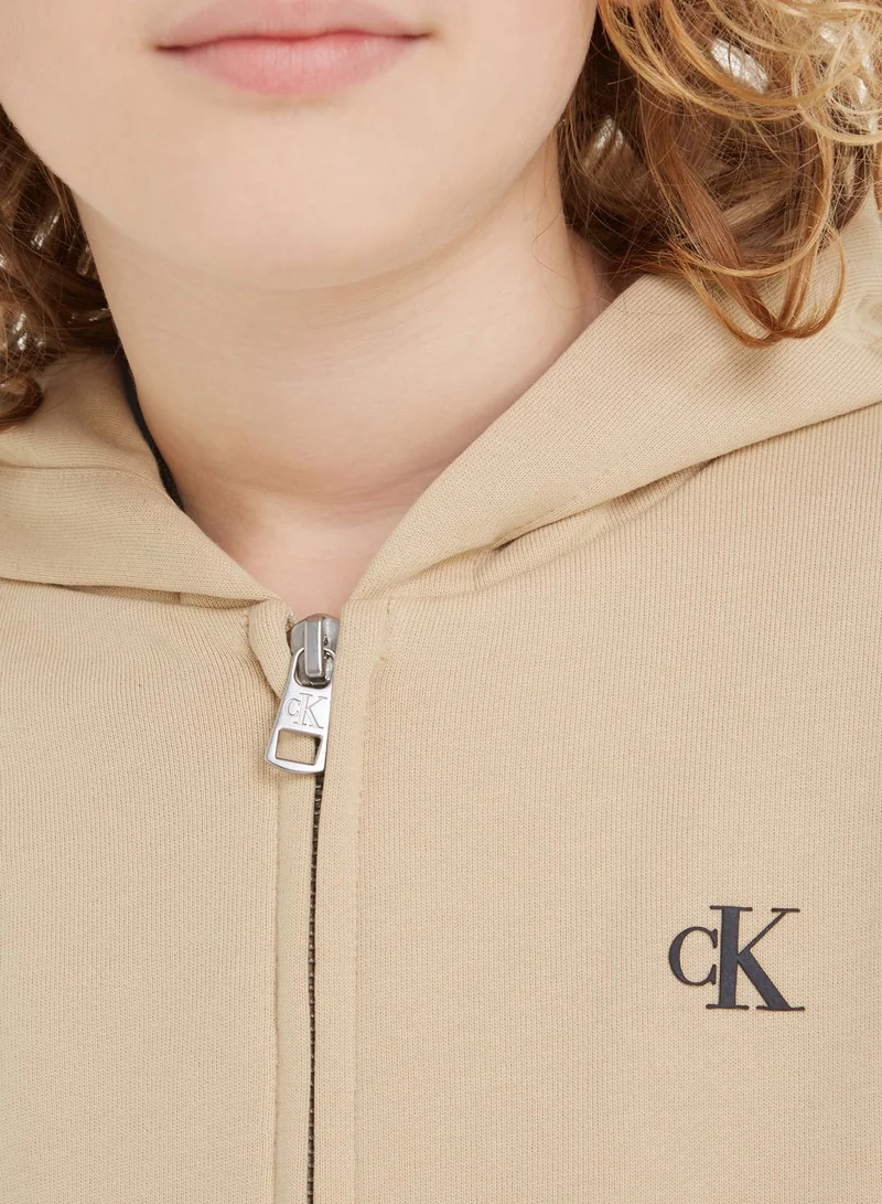 Calvin Klein Jeans Youth Color Block Zip Through Hoodie