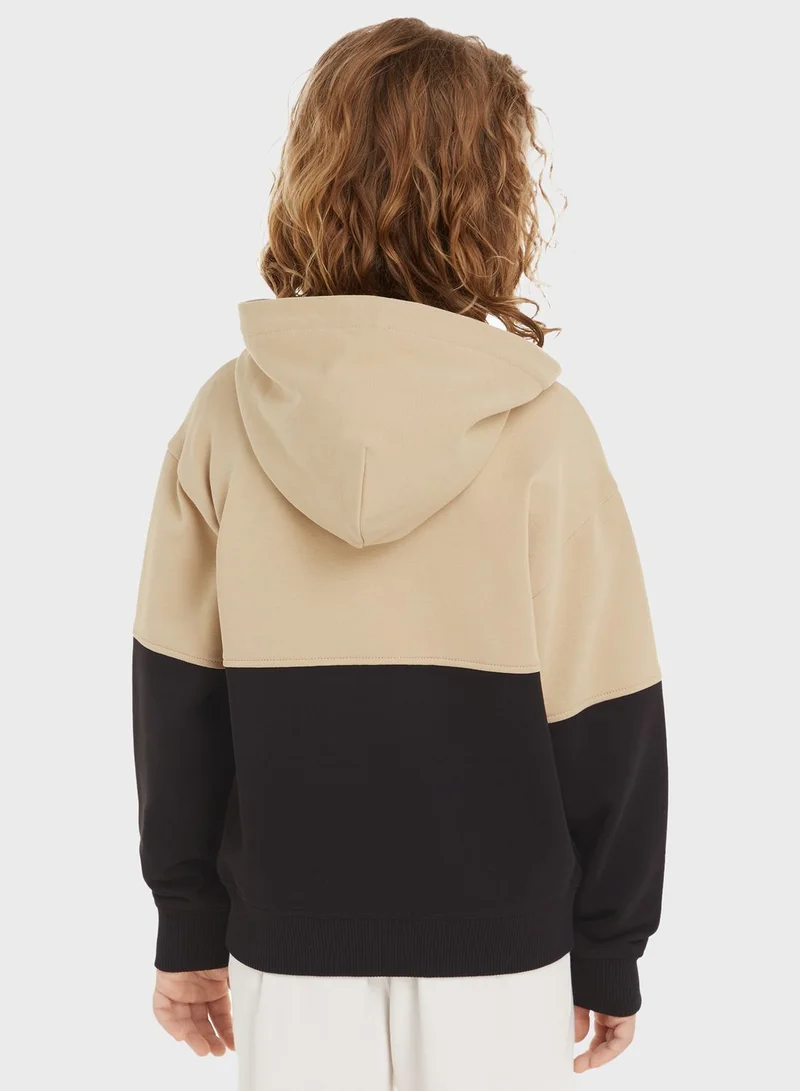 Calvin Klein Jeans Youth Color Block Zip Through Hoodie