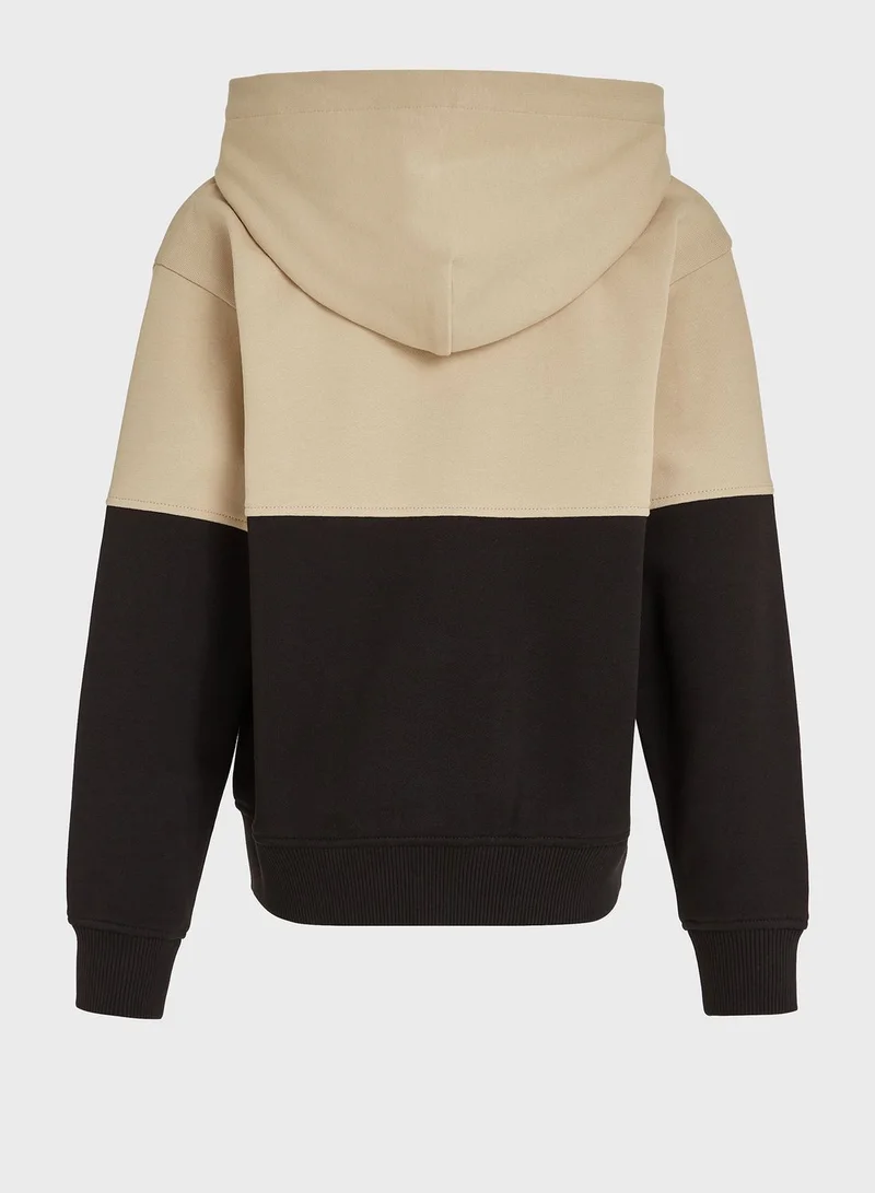 Calvin Klein Jeans Youth Color Block Zip Through Hoodie