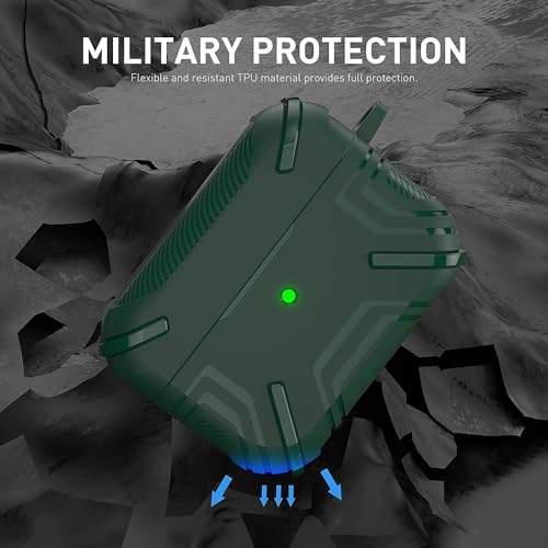 Mizi Rugged Case for Air Pods Pro 2nd Generation 2022/2023 (USB-C/Lightning Cable) / Airpod Pro 2019 Release, Hard Protective Cover - Green - Image 3