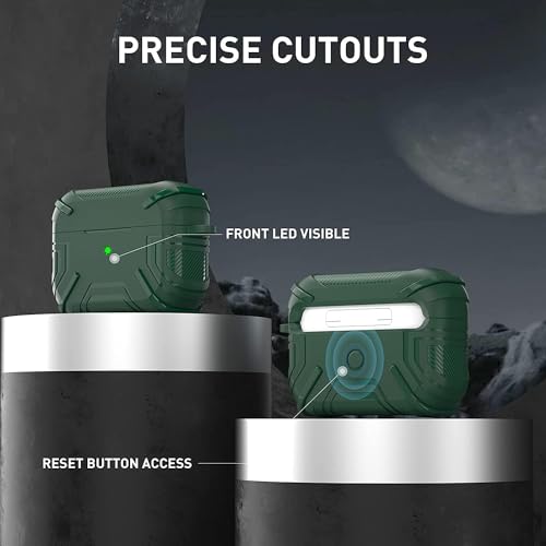Mizi Rugged Case for Air Pods Pro 2nd Generation 2022/2023 (USB-C/Lightning Cable) / Airpod Pro 2019 Release, Hard Protective Cover - Green - Image 4