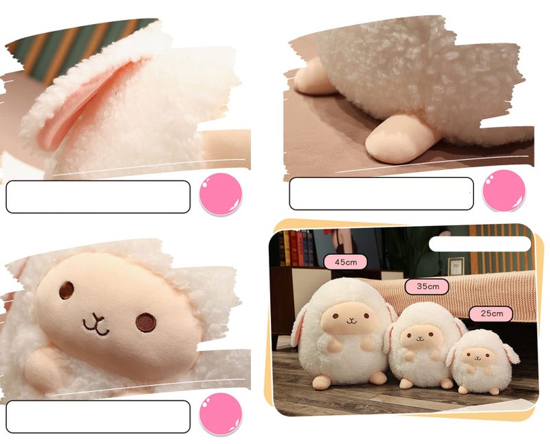 TONGSONG 12 Inch Plush Sheep Stuffed Animal Sheep Hugging Pillow Cuddly Lamb Pillow Plushies Toy Lamb Huggable Anime Gifts for Kids and Lovers in Birthday  Valentines  Christmas  Thanksgiving Day... - Image 4