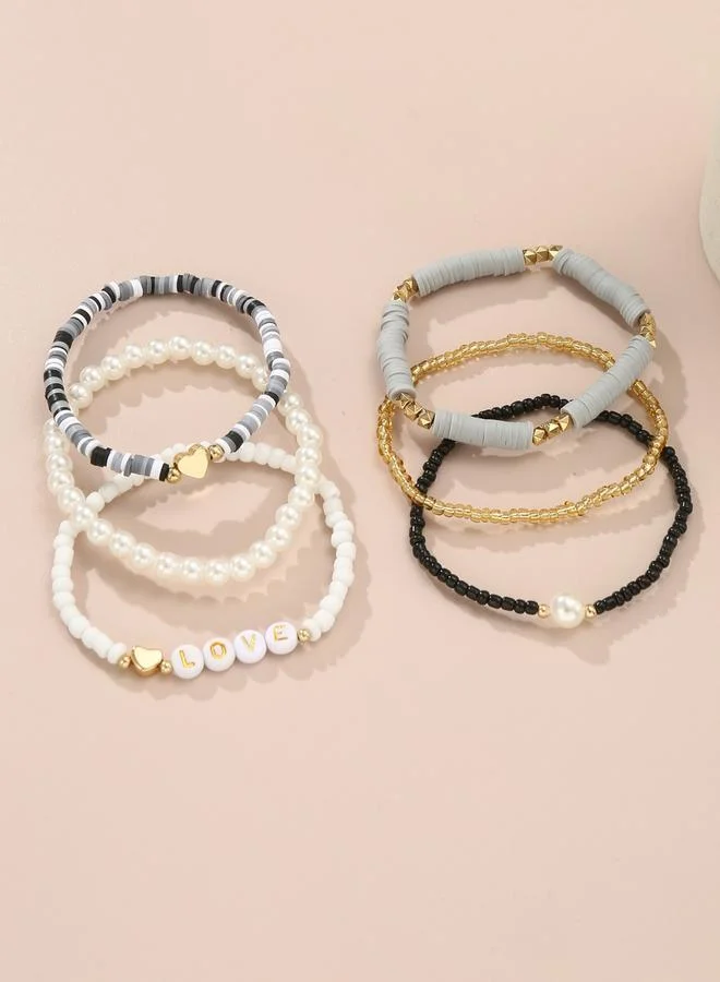 تايك تو مجموعة من 6 أساور يد خرز