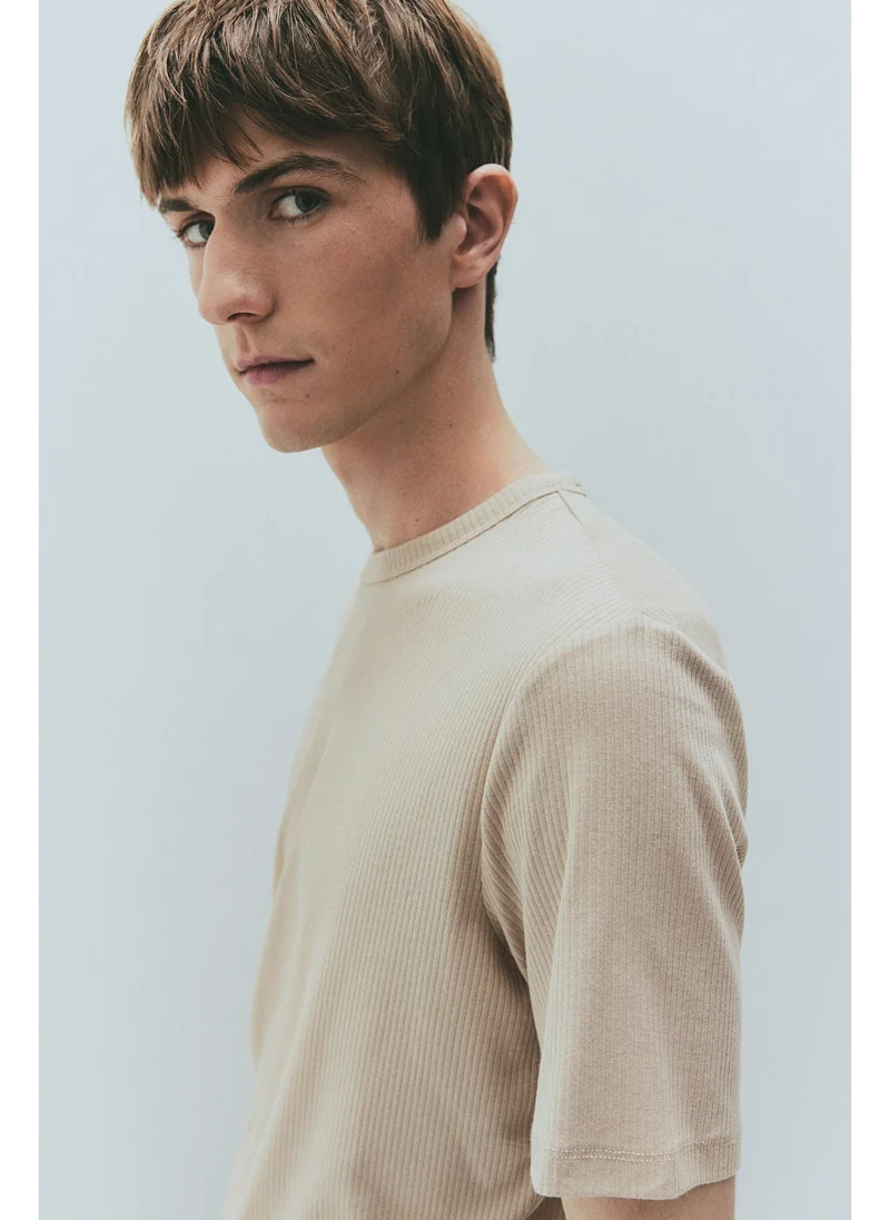 اتش اند ام Slim Fit Ribbed T-shirt