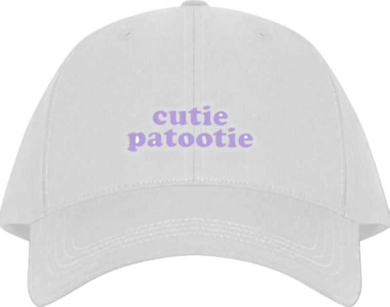cutie patootie Plain unisex baseball cap White