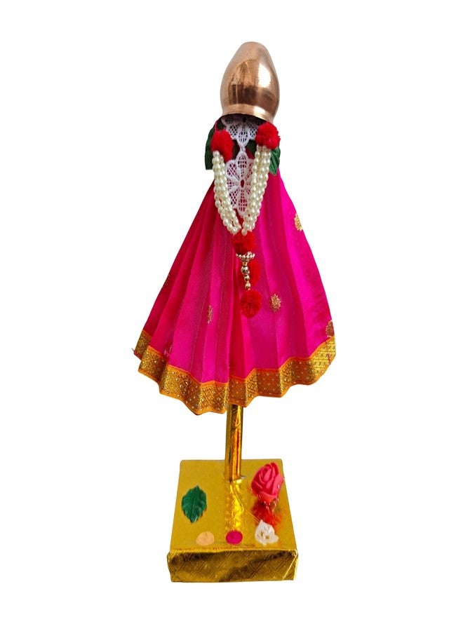 PUNYATVA Readymade Gudhi (Pink, Butti, 8 inch) – Gudi Padwa Showpiece | Maharashtrian Festival GudiPadwa Stand | GudhiPadwa Gift, Home & Office Décor, Traditional GudiPadva Decoration - Image 1