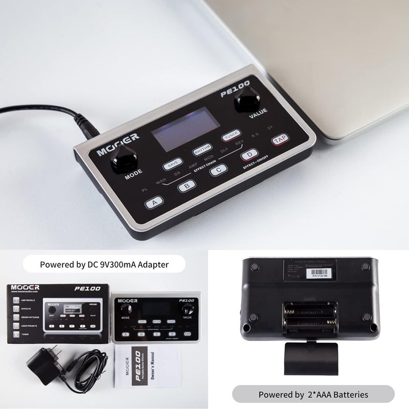 Mooer PE100 مضخم صوت محمول متعدد التأثيرات مع آلة الطبول، توقيت TAP، - Image 5