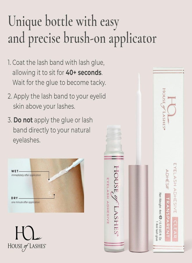 HOUSE of LASHES غراء رموش هاوس أوف لاشز - خالي من اللاتكس، غراء رموش شفاف للعيون الحساسة - يدوم طوال اليوم للرموش الاصطناعية، 2 عدد - Image 5