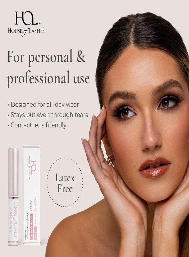 HOUSE of LASHES غراء رموش هاوس أوف لاشز - خالي من اللاتكس، غراء رموش شفاف للعيون الحساسة - يدوم طوال اليوم للرموش الاصطناعية، 2 عدد - Image 4