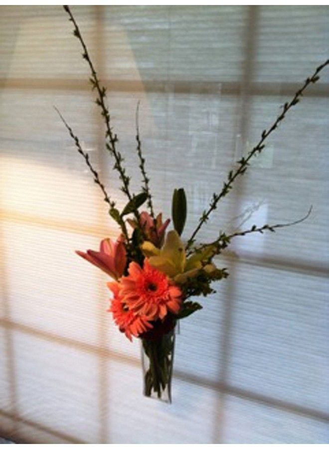 Gadjit Vinyl Window Vase Shaped Like A Flower Pot Suctions To Windows And Mirrors Holds Bouquet Of Flower Stems And Water Clear Flexible Vinyl - Image 4