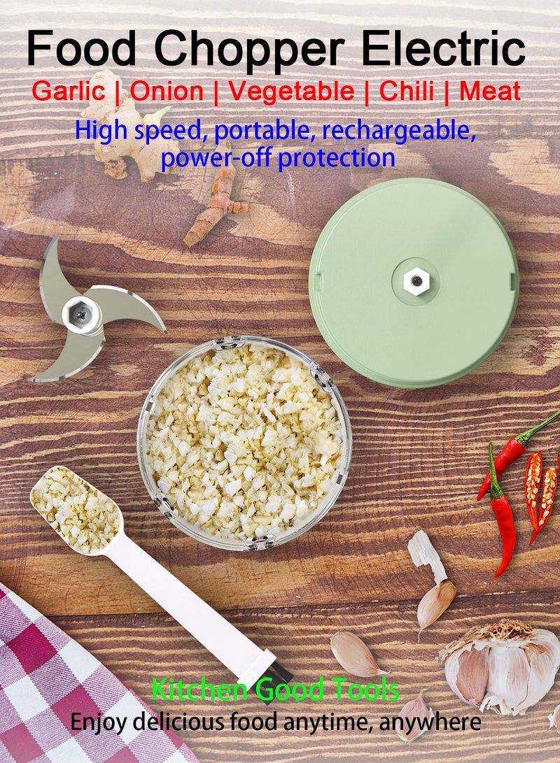 سيارم تمزيق الثوم، تمزيق الثوم المصغر الكهربائي 250 مل، تمزيق بطارية مدمجة قابلة للشحن USB لهرس البصل والثوم والفلفل، إلخ، وردي - Image 2