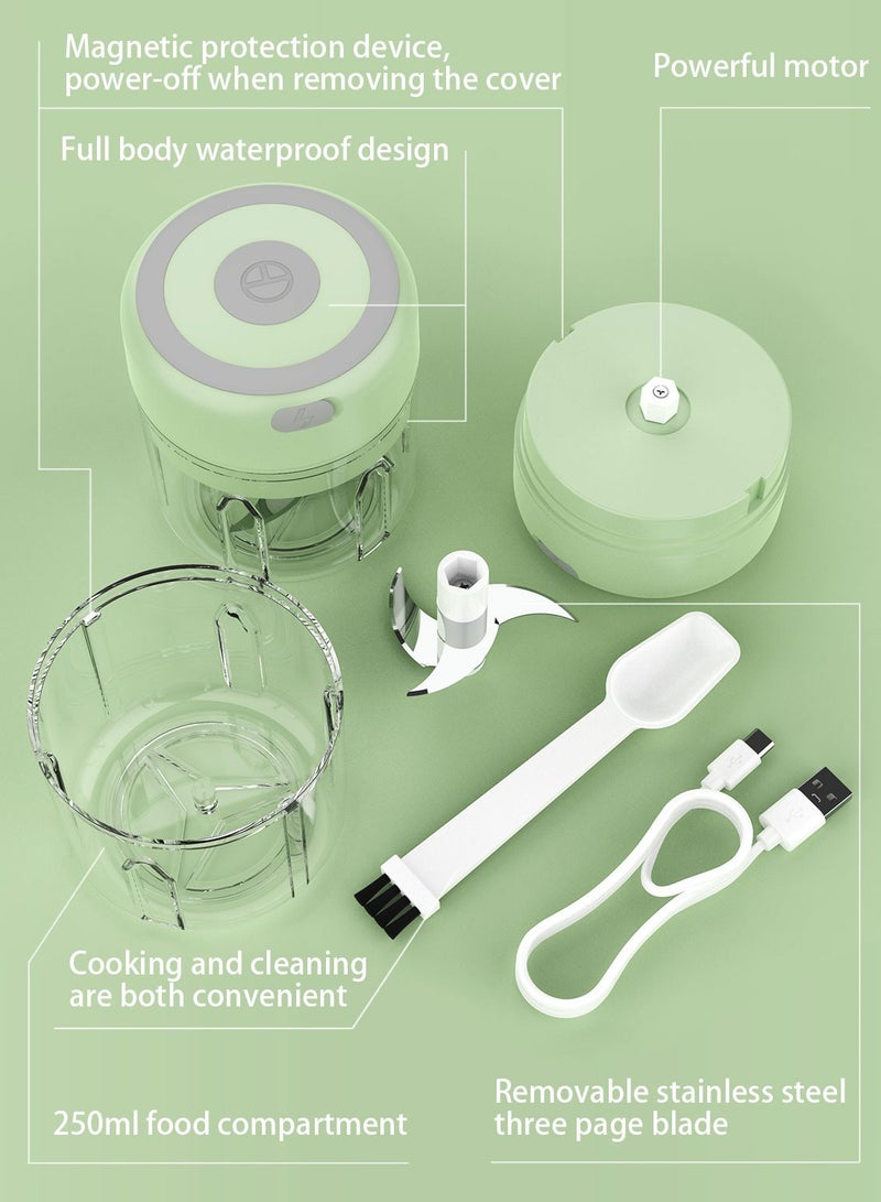 سيارم تمزيق الثوم، تمزيق الثوم المصغر الكهربائي 250 مل، تمزيق بطارية مدمجة قابلة للشحن USB لهرس البصل والثوم والفلفل، إلخ، وردي - Image 3