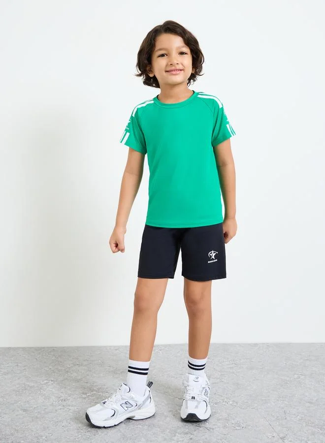 Styli Boys Printed Short Sleeves T-Shirt and Shorts Set