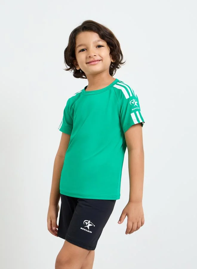 Styli Boys Printed Short Sleeves T-Shirt and Shorts Set