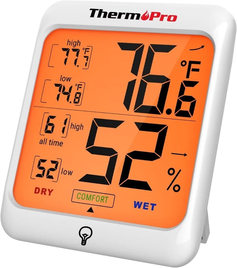 LABART ThermoPro TP53 Digital Hygrometer Indoor Thermometer for Home, Temperature Humidity Sensor with Comfort Indicator & Max Min Records, Backlight Display Room Thermometer Humidity Meter - Image 3