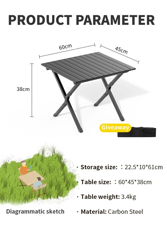 Generic - Folding Table,Folding Camping Table,Equipped with Storage Bag,Suitable for Outdoor, Picnic, Barbecue, Beach, Fishing, Hiking, Travel 60x45x38cm - Image 1