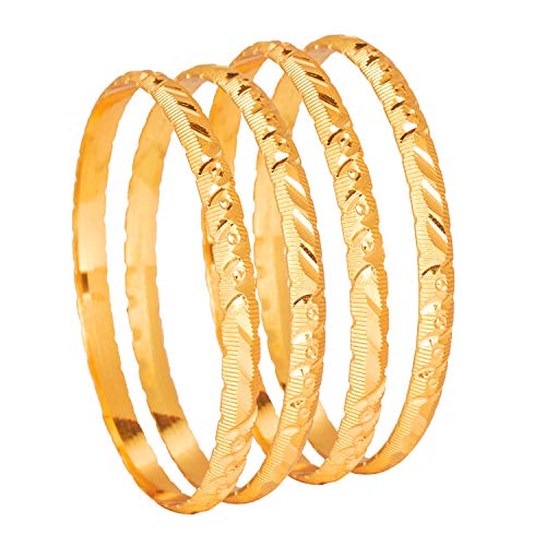 Bodha Traditional IndianFine Gold Plated Designer Bangles for Women (Pack of 4) SJ_3303 - Image 1