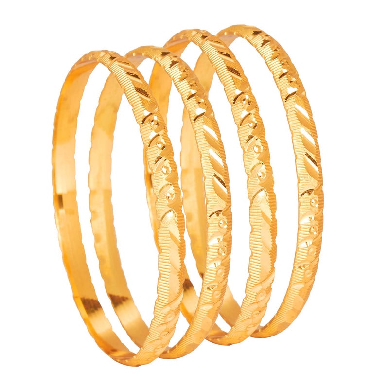 Bodha Traditional IndianFine Gold Plated Designer Bangles for Women (Pack of 4) SJ_3303 - Image 5