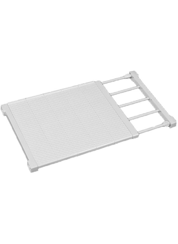 AIWANTO - Storage Rack Extendable Tension Shelf Strong Telescopic Shelf Strong Loads With Shelf Shelf No Drilling Wide White 24x80cm - Image 1