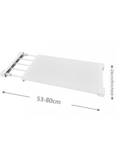 AIWANTO Storage Rack Extendable Tension Shelf Strong Telescopic Shelf Strong Loads With Shelf Shelf No Drilling Wide White 24x80cm  - Image 2