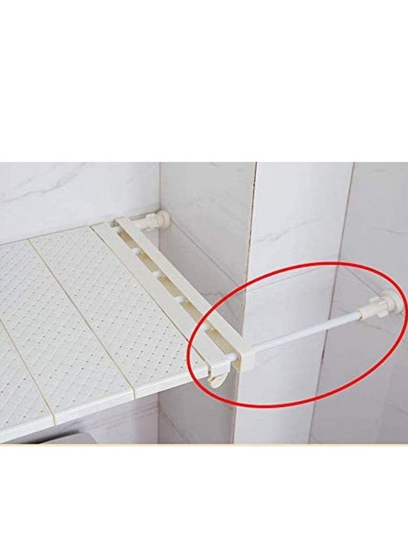 AIWANTO - Storage Rack Extendable Tension Shelf Strong Telescopic Shelf Strong Loads With Shelf Shelf No Drilling Wide White 24x80cm - Image 1