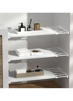 AIWANTO Storage Rack Extendable Tension Shelf Strong Telescopic Shelf Strong Loads With Shelf Shelf No Drilling Wide White 24x80cm  - Image 5