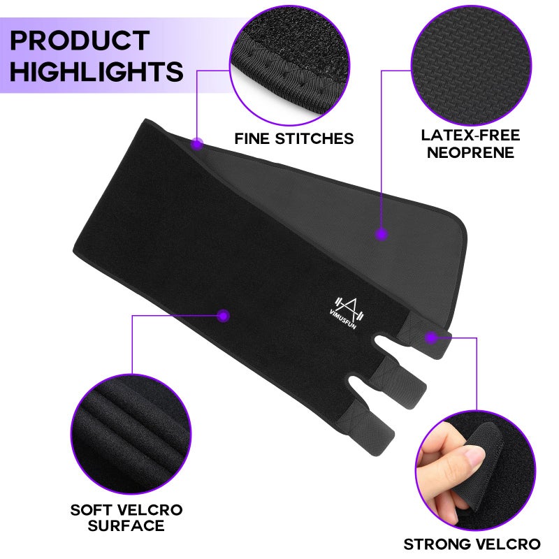 VIMUSFUN Waist Trimmer Belt Men Sweat Band Waist Trainer For Women Lower Belly Fat Tummy Stomach Wraps Waste Trainers Low Back Support Small/Medium/Large/Plus Size Black - Image 5