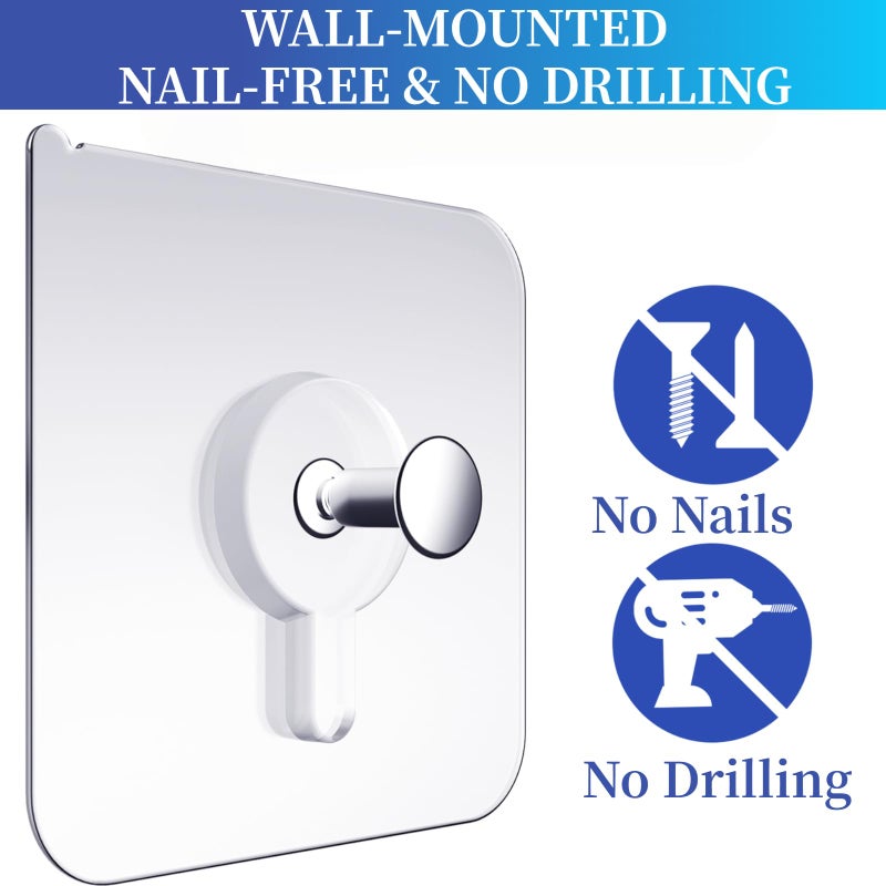 Aweshock Picture Hangers Without Nails, Nail Free Wall Hangers,20 Counts Adhesive Wall Hooks for Hanging with Waterproof and Oilproof,13 lbs Load Max - Image 2
