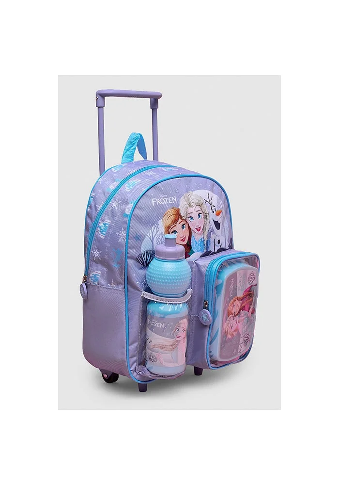 أر أند بي 3 Pack Frozen Print Trolley Backpack Set - 12"
