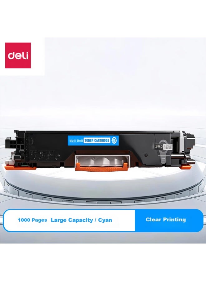 Deli Cf350a Toner Cartridge Compatible With Hp M176n/m177fw/m175nw/m175a/cp1021/cp1022 Printers, 130a Cyan Toner Cartridge, 1000 Pages - Image 2