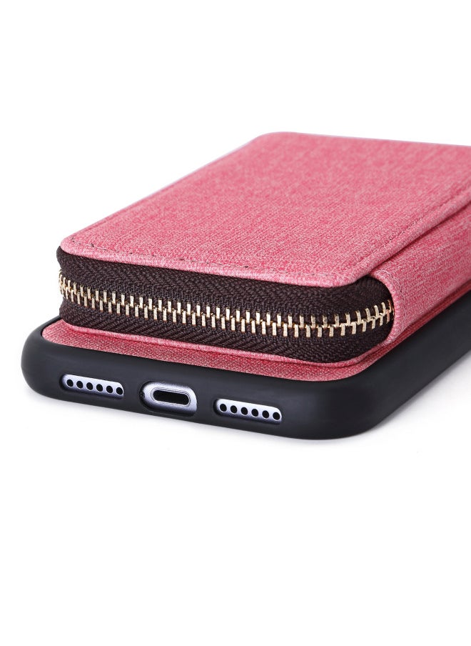 Generic - Direct Supply Mobile Phone Case + Mobile Phone Zipper Bag Multi-color Choice Multi-purpose Mobile Phone Protective Cover-Color:Pink-Applicable Model:For Iphone Xs Max - Image 1