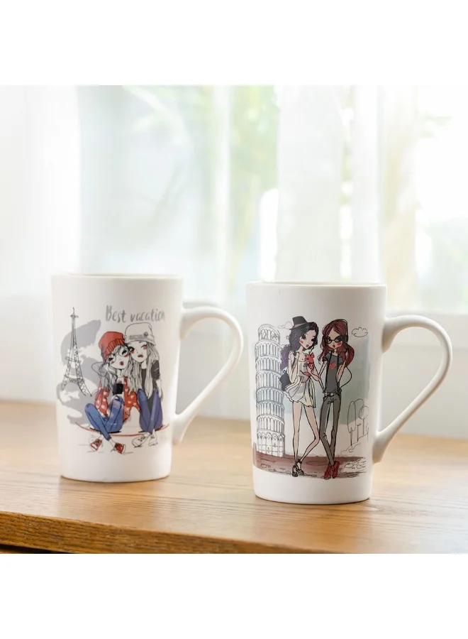 DANUBE HOME Danube Home Danube Essential 2-Piece New Bone China Mug Set Elegant And Durable Perfect For Tea Coffee Or Hot Beverages Stylish Design For Home Office Or Gift Use 8.3X7.1X12.6Cm 435Ml