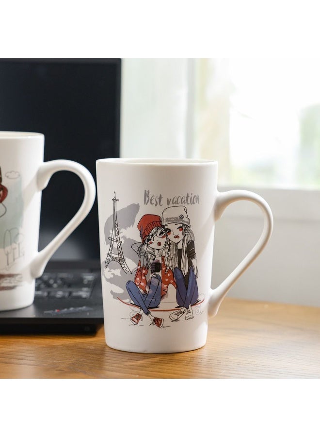 Danube Home Danube Essential 2-Piece New Bone China Mug Set Elegant And Durable Perfect For Tea Coffee Or Hot Beverages Stylish Design For Home Office Or Gift Use 8.3X7.1X12.6Cm 435Ml - Image 4