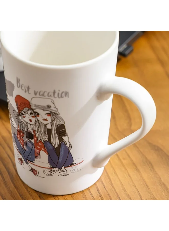 DANUBE HOME Danube Home Danube Essential 2-Piece New Bone China Mug Set Elegant And Durable Perfect For Tea Coffee Or Hot Beverages Stylish Design For Home Office Or Gift Use 8.3X7.1X12.6Cm 435Ml