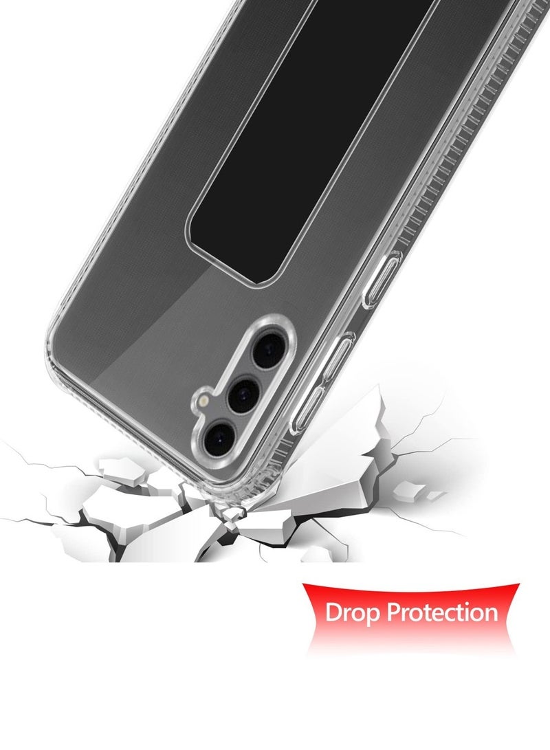 Techie Clear Shockproof Airbag Magnetic Secure Hand Grip Cover Case with Foldable Kickstand for Samsung Galaxy S24 FE– Black - Image 4