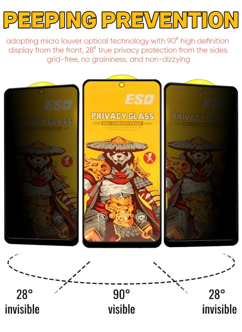 ESD Tempered Dustproof Privacy Glass Screen Protector Compatible For Samsung Galaxy F62 - Image 2