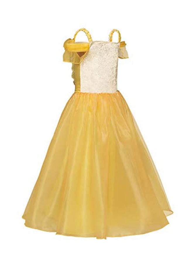 NIBEMINENT 6-Piece Belle Princess Costume And Many More Accessories Sets Multicolour 3 Years 130cm - Image 4
