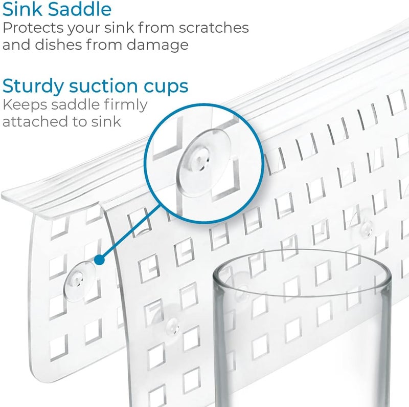 INTERDESIGN Self-Adhesive Plastic Sink Caddy - Clear Kitchen Protector - Image 4