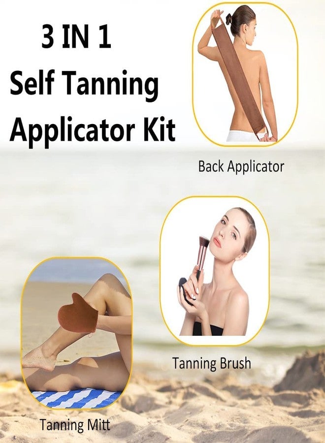 ANSPHIE 3 Pack Self Tanner Mitt Applicator Kit - Premium Sunless Tanning Mitts & Gloves Set with Double-Sided Waterproof Design for Streak-Free Application - Image 2