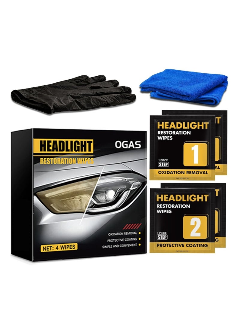 OGAS Headlight Restoration Wipes，a Headlight Restoration Kit That Requires No Sanding，Containing An Oxide Remover And Ceramic Coating With Uv Protection，Designed To Restore The Clarity Of Polycarbonate Lenses - Image 1